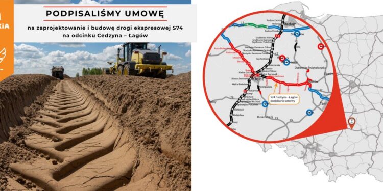 Kolejny odcinek S74 w realizacji – droga połączy Łódzkie, Świętokrzyskie i Podkarpacie.